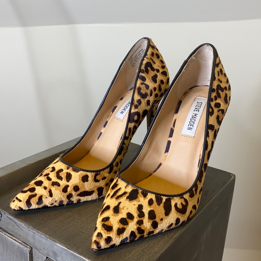 Steve Madden Cheetah Fur Heels